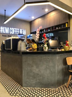sơn hiệu ứng bê tông Conpa trang trí quán cà phê Kiwi