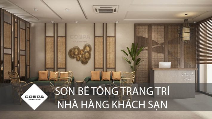 sơn bê tông trang trí nhà hàng khách sạn