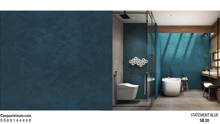 Tư vấn TOP 7 màu sơn trang trí phòng tắm đẹp hiện đại Màu xanh Statement Blue - SB20