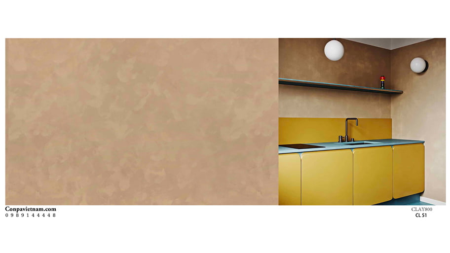 Màu vàng đất sét với nội thất vàng xanh