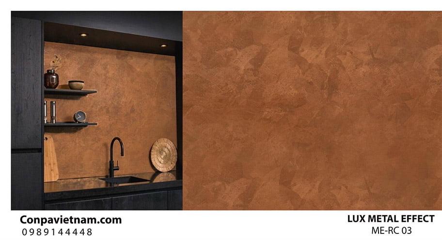 Màu sơn kim loại tone nóng sang trọng cho không gian