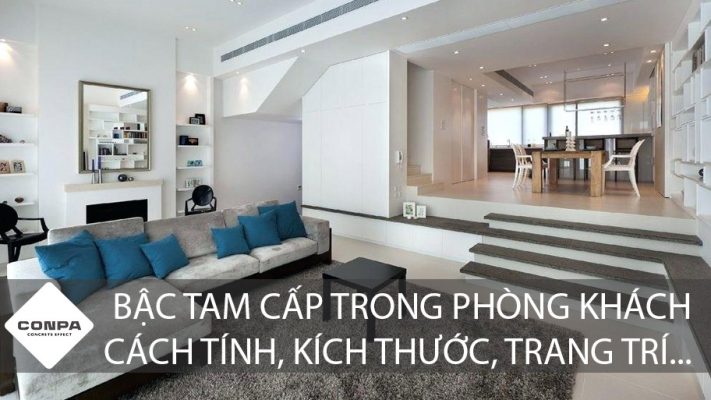 bậc tam cấp trong phòng khách