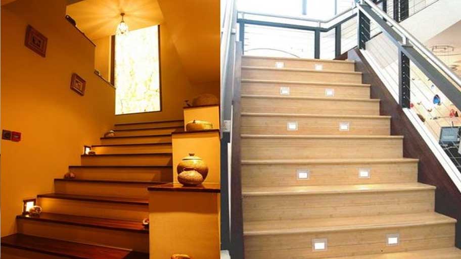 Dùng đèn trang trí cầu thang