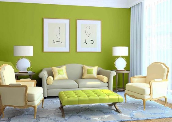 Tư vấn lựa chọn Màu sơn phòng khách theo phong thủy Phòng khách màu xanh lá dành cho người mệnh Mộc