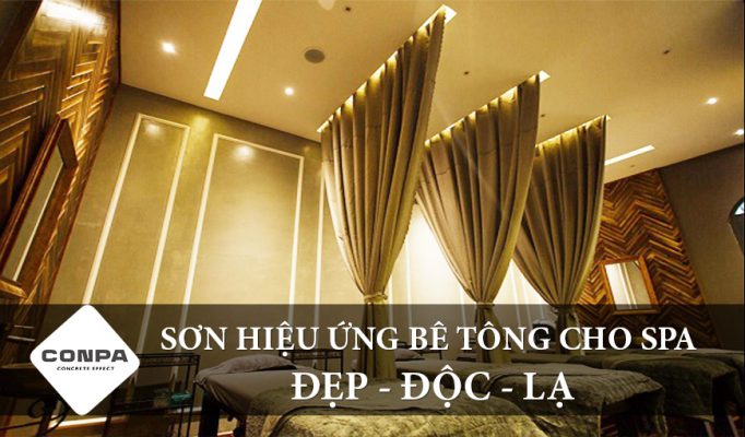 Sơn hiệu ứng bê tông cho spa Đẹp -Độc - Lạ