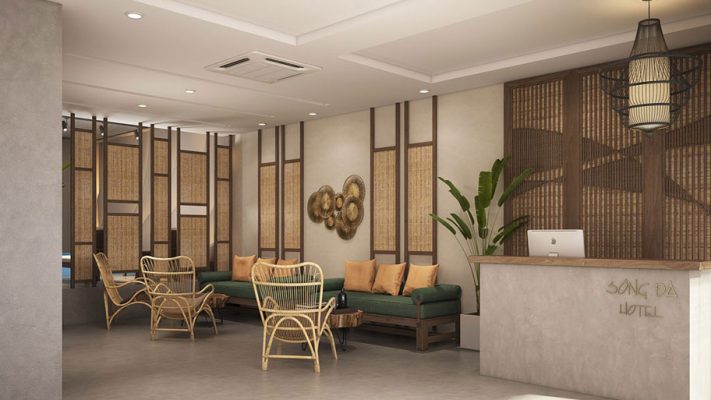 Cách chọn màu sơn cho người mệnh Kim đón tài rước lộc khongKhông gian khách sạn Sông Đà kết hợp giữa sơn đá hạt xám và nâu-gian-khach-san-song-da-ket-hop-giua-son-da-hat-xam-va-nau