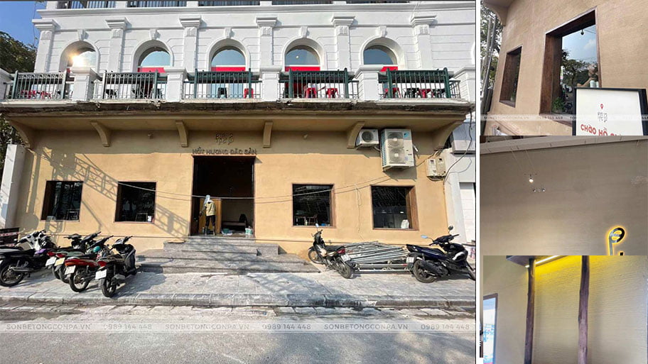 Tư vấn chọn màu sơn hiệu ứng bê tông quán cà phê độc và lạ nhất Phê La Hồ Gươm - chuỗi trà sữa, cà phê nổi tiếng