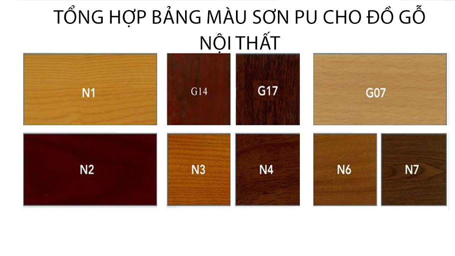 Tổng hợp bảng màu sơn PU dùng cho đồ gỗ