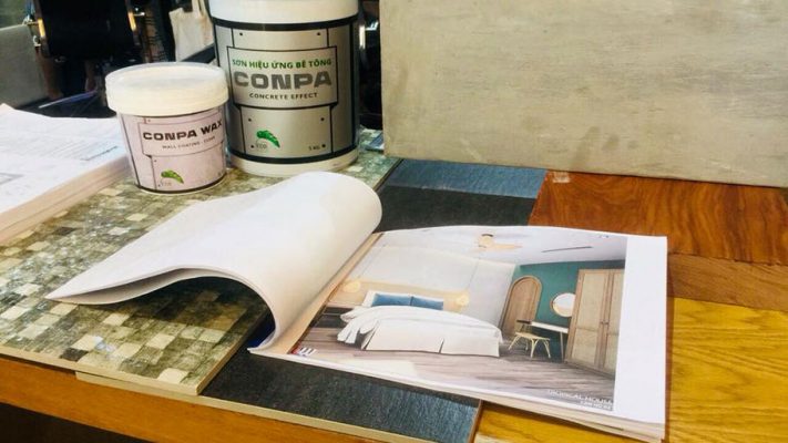 Sơn giả bê tông là gì? Hướng dẫn thi công, Địa chỉ liên hệ và Báo giá nghiên cứu sản xuất sơn Conpa độ bền màu tốt