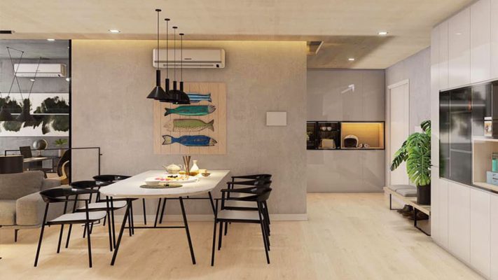 sơn giả bê tông phòng khách