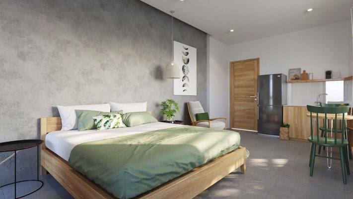 Sơn giả bê tông là gì? Hướng dẫn thi công, Địa chỉ liên hệ và Báo giá Dùng sơn bê tông cho phòng ngủ