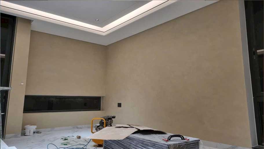 Màu sơn hiệu ứng bê tông trên tường nhà