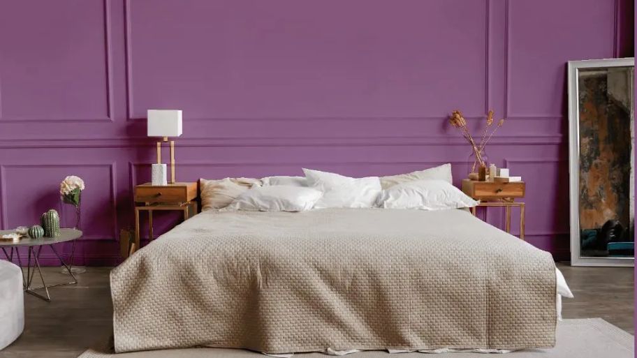Sơn phòng ngủ màu tím lãng mạn, cuốn hút