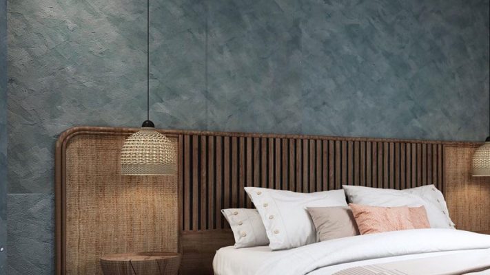 Sơn giả bê tông là gì? Hướng dẫn thi công, Địa chỉ liên hệ và Báo giá Sơn hiệu ứng bê tông một phần tường phòng ngủ