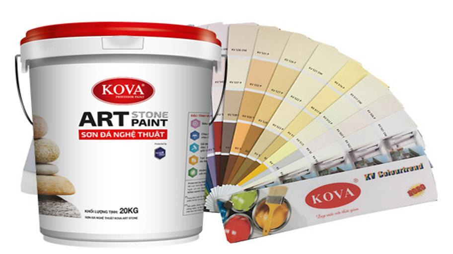 Bảng màu sơn giả đá màu sắc đa dạng tự nhiên của thương hiệu Kova