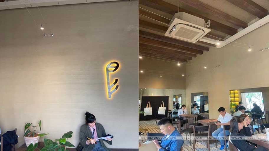 Xu hướng thi công sơn cát mỹ thuật cho quán cafe Không gian quán được kết hợp với sơn cát để tạo điểm nhấn
