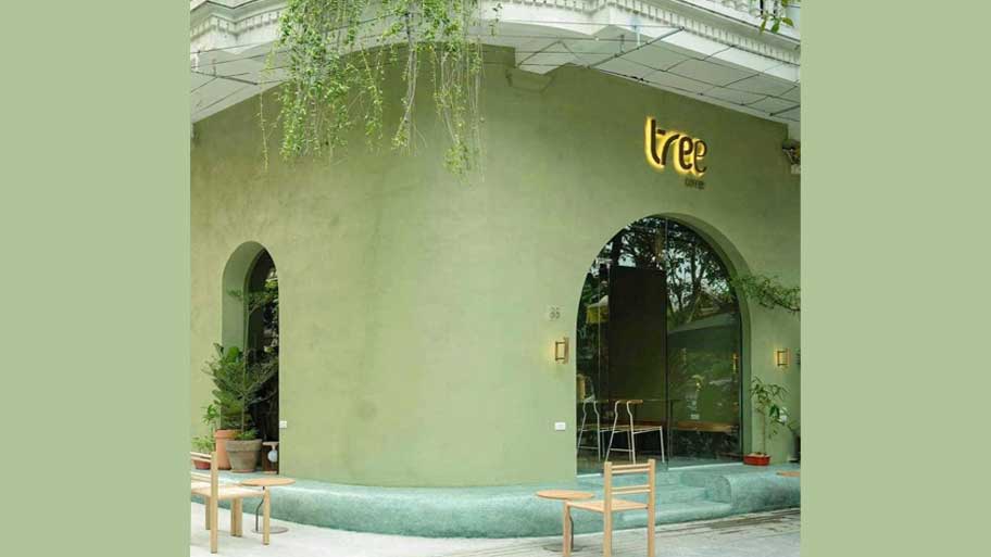 Xu hướng thi công sơn cát mỹ thuật cho quán cafe Sơn Conpa hợp tác thi công cùng Tree Coffee để tạo mẫu sơn cát đẹp cho quán