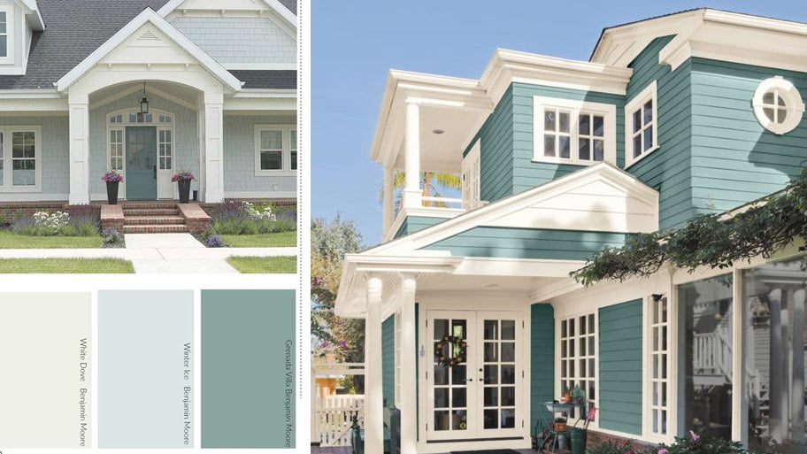 Mặt tiền sơn màu sáng hoặc trung tính