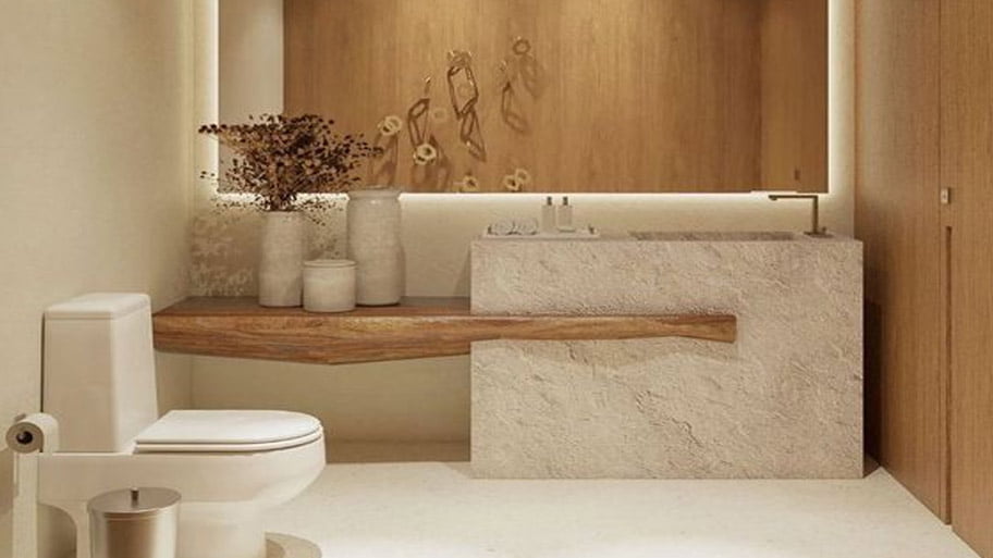 Sơn cát hiệu ứng trong toilet phong cách Bắc Âu