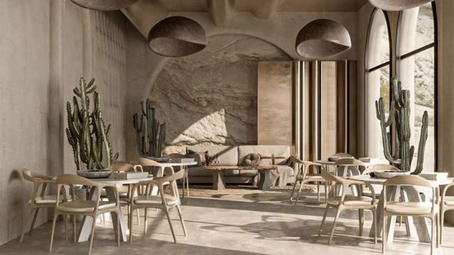 Hiệu ứng sơn cát tạo nên một không gian độc đáo