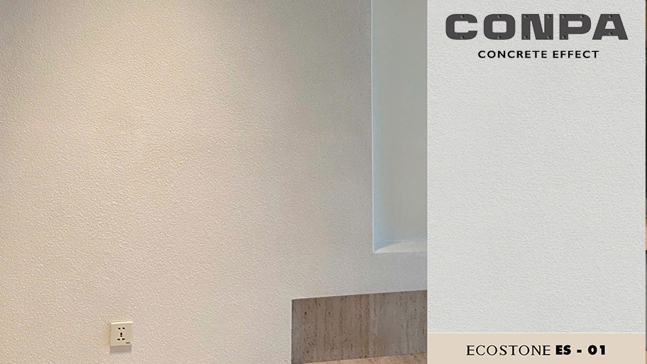 Sơn đá hạt tự nhiên là gì? Quy trình thi công và bảng giá chi tiết Sơn đá hạt ECO STONE của Conpa được sử dụng trên tường nội thất