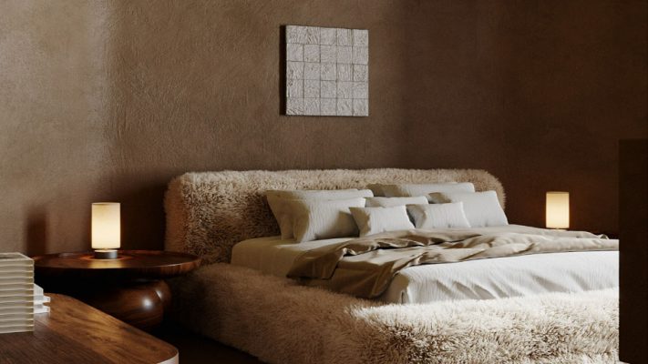 Sơn giả bê tông là gì? Hướng dẫn thi công, Địa chỉ liên hệ và Báo giá Sơn cát mỹ thuật trong phòng ngủ tối giản