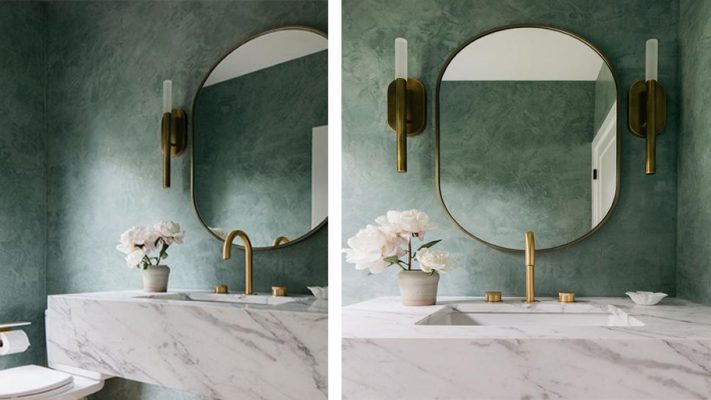 Sơn giả bê tông là gì? Hướng dẫn thi công, Địa chỉ liên hệ và Báo giá Không gian phòng tắm sử dụng sơn giả đá màu ngọc bích