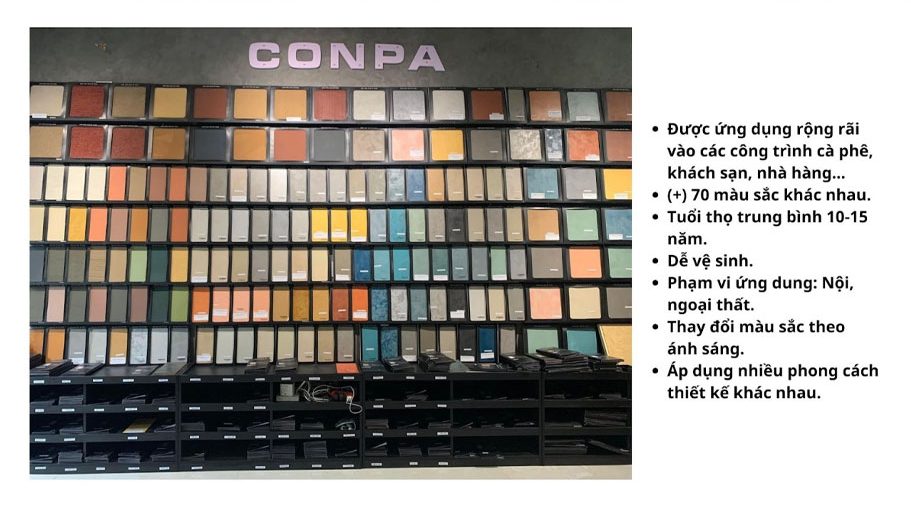 Bảng màu và ưu điểm của dòng sơn hiệu ứng Conpa
