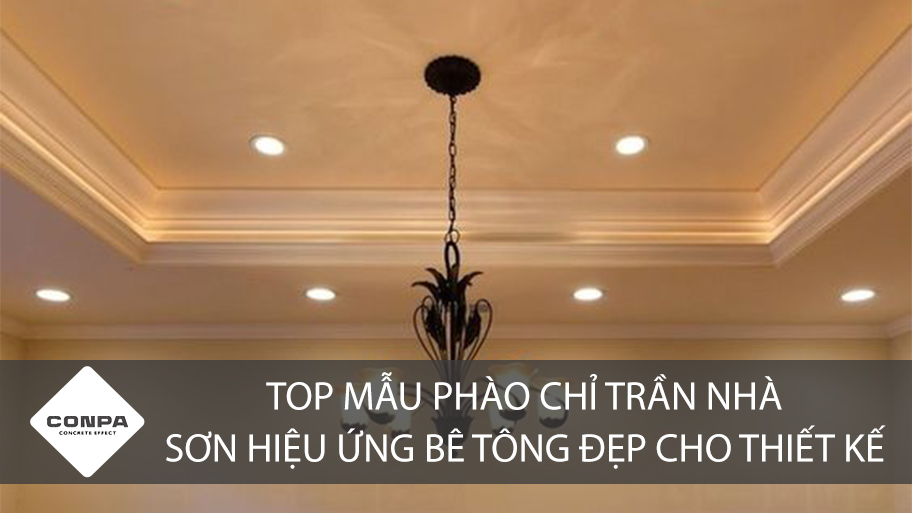 Phào chỉ trần nhà sơn giả bê tông đẹp