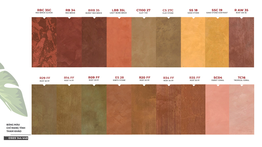 Bảng màu sơn giả bê tông Conpa