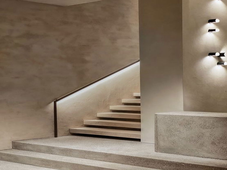 Cầu thang sơn gỉ bê tông tân tiến