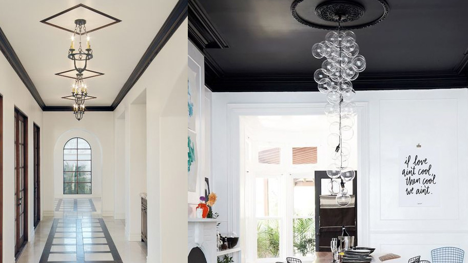 Top mẫu phào chỉ trần nhà đẹp, xu hướng cho thiết kế nhà ở Phào chỉ màu đen