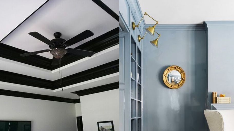 Top mẫu phào chỉ trần nhà đẹp, xu hướng cho thiết kế nhà ở Phào chỉ xanh dương - xanh đen