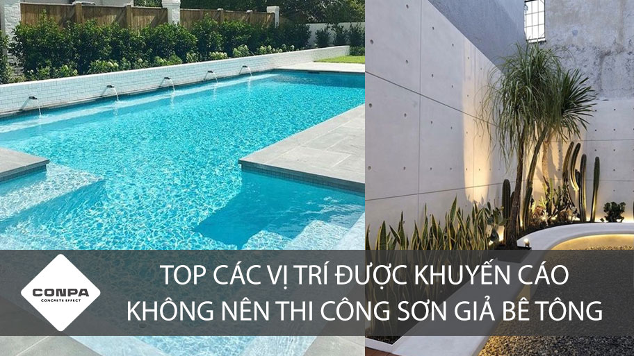Vị trí không nên thi công sơn giả bê tông