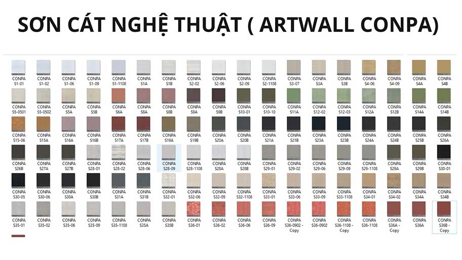 Sơn cát nghệ thuật với bảng màu đa dạng