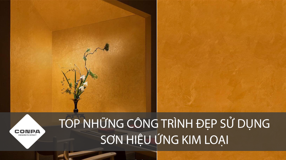 tường nhà dùng sơn hiệu ứng kim loại