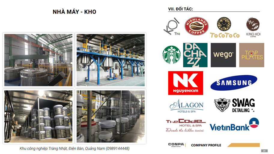 Sơn giả bê tông Conpa đạt chứng nhận Quatest - Tiêu chuẩn Đo lường Chất lượng Nhà máy và đối tác của sơn hiệu ứng bê tông Conpa
