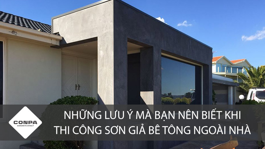Những lưu ý mà bạn nên biết khi thi công sơn giả bê tông ngoài nhà