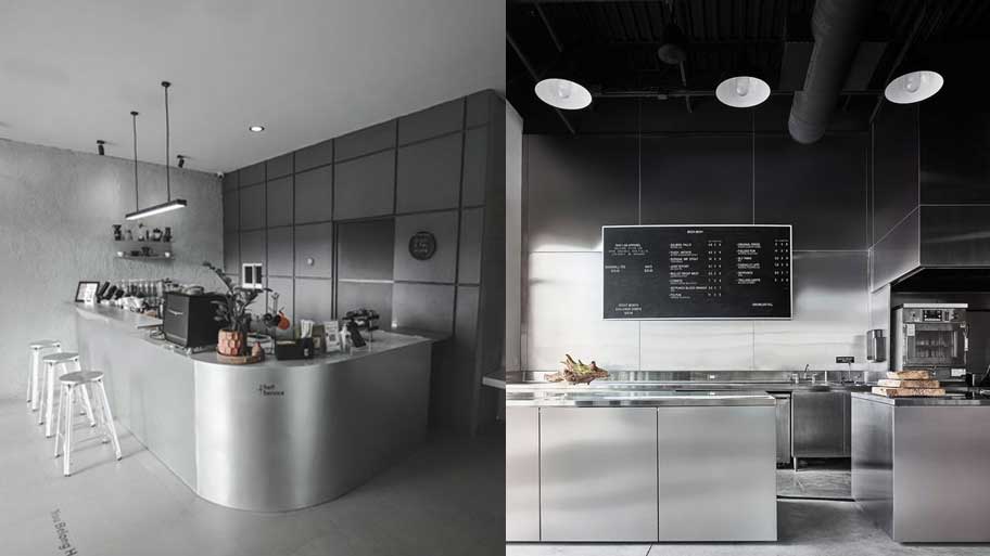 Tổng hợp top các mẫu quán cà phê đẹp sử dụng sơn hiệu ứng kim loại Quán cafe phong cách hiện đại dùng sơn kim loại
