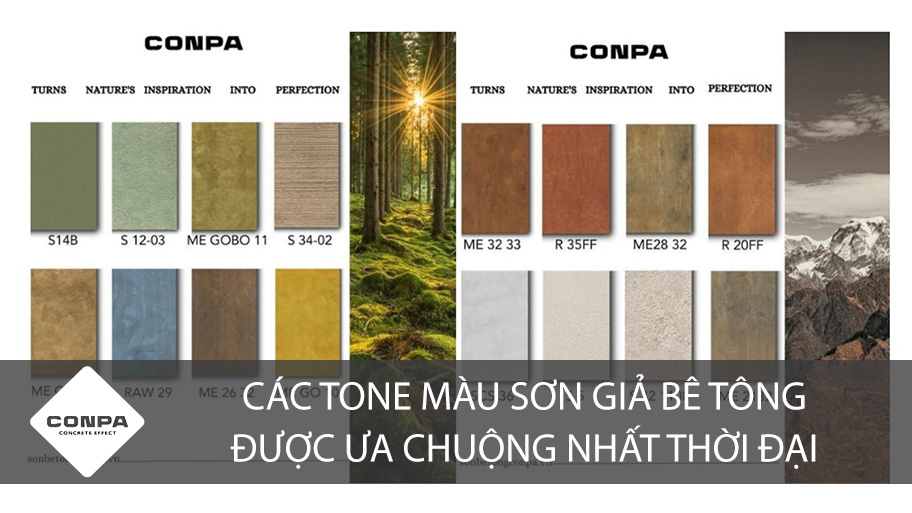 Các tone màu sơn giả bê tông được yêu thích nhất