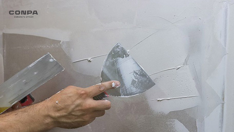 Trét bả để phủ bề mặt