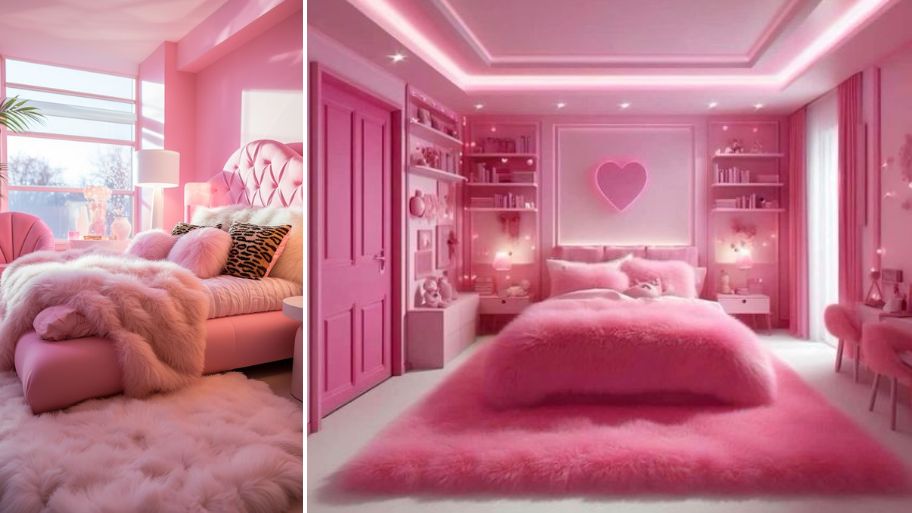 Sơn phòng ngủ màu hồng cánh sen nhẹ nhàng, lãng mạn