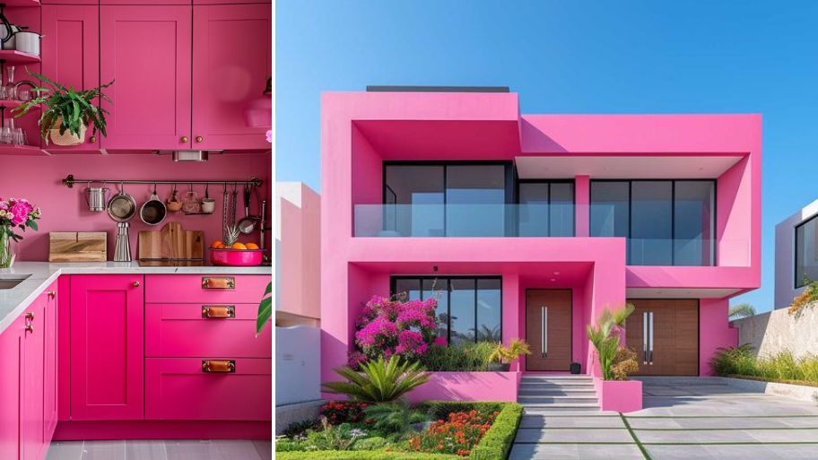 Sơn nhà màu hồng tím ngọt ngào, quý phái