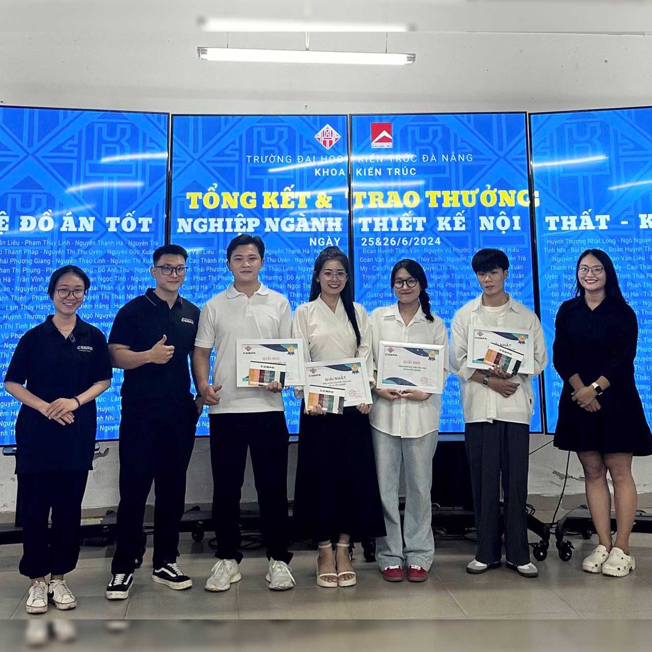 Ứng dụng sơn hiệu ứng Conpa vào đồ án tốt nghiệp ngành Thiết kế nội thất - Đại học Kiến trúc Đà Nẵng hình ảnh các sinh viên đạt giải cuộc thi Ứng dụng sơn hiệu ứng Conpa vào đồ án tốt nghiệp