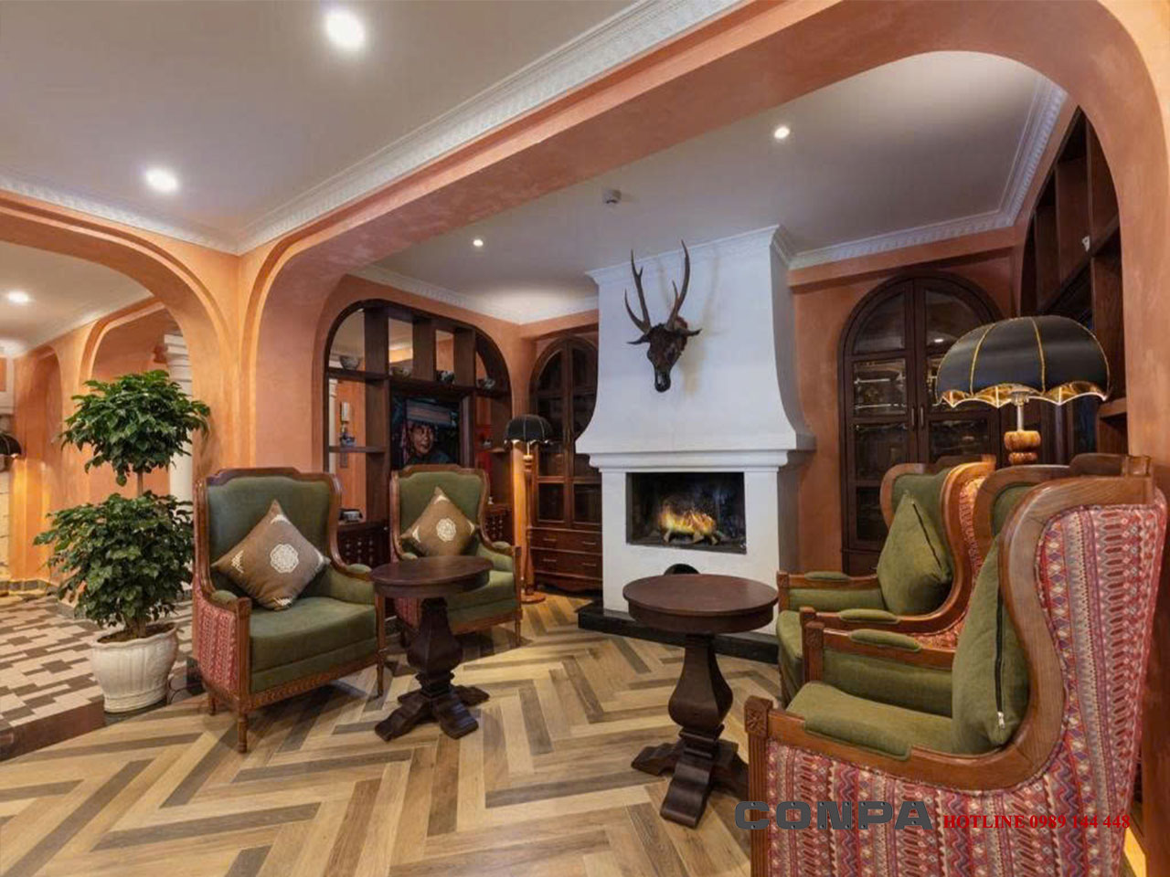 HOTEL DE SAPA - LÀO CAI Điểm nhấn cho không gian bằng cách sơn hiệu ứng cho viền tường