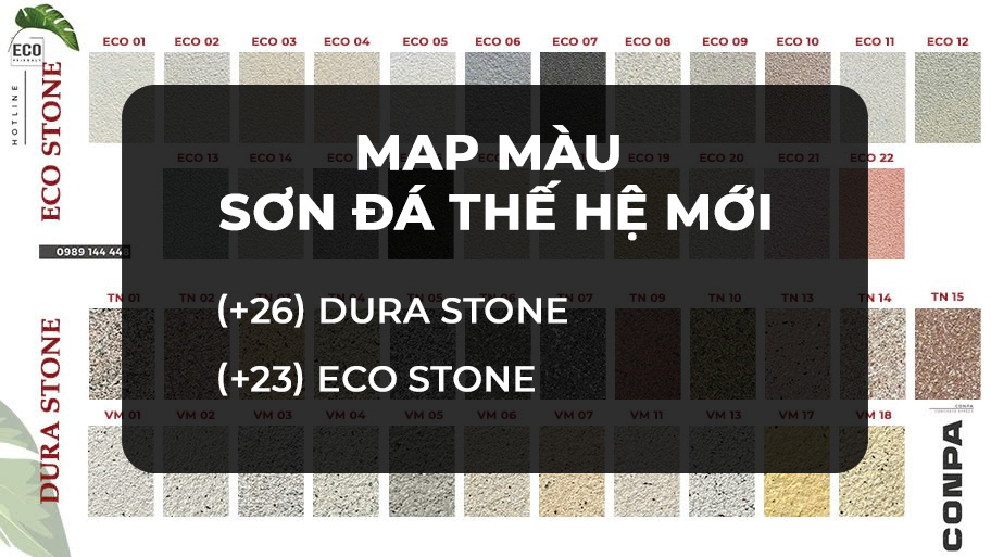 Bảng màu sơn đá thế hệ mới Conpa