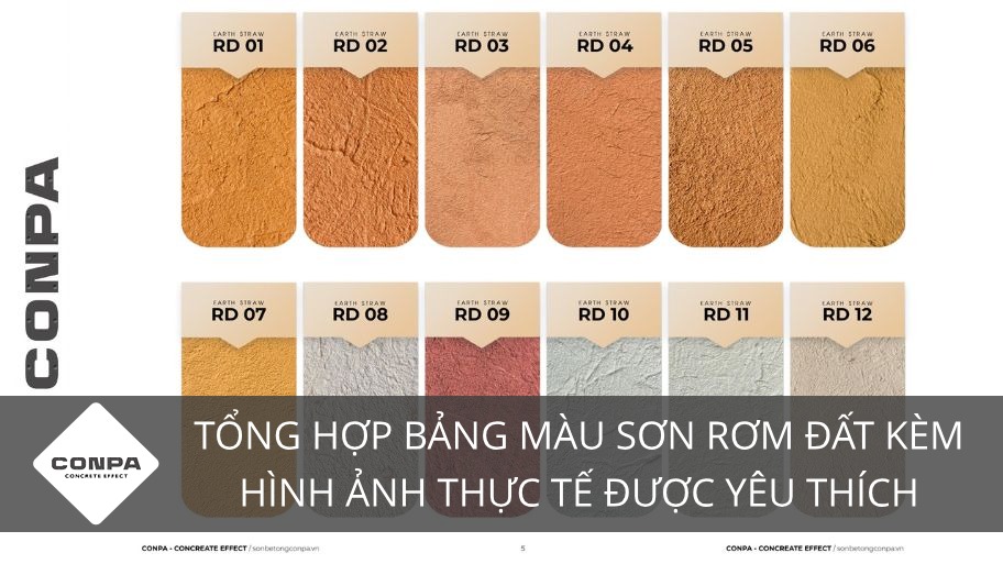 Bảng màu sơn rơm đất