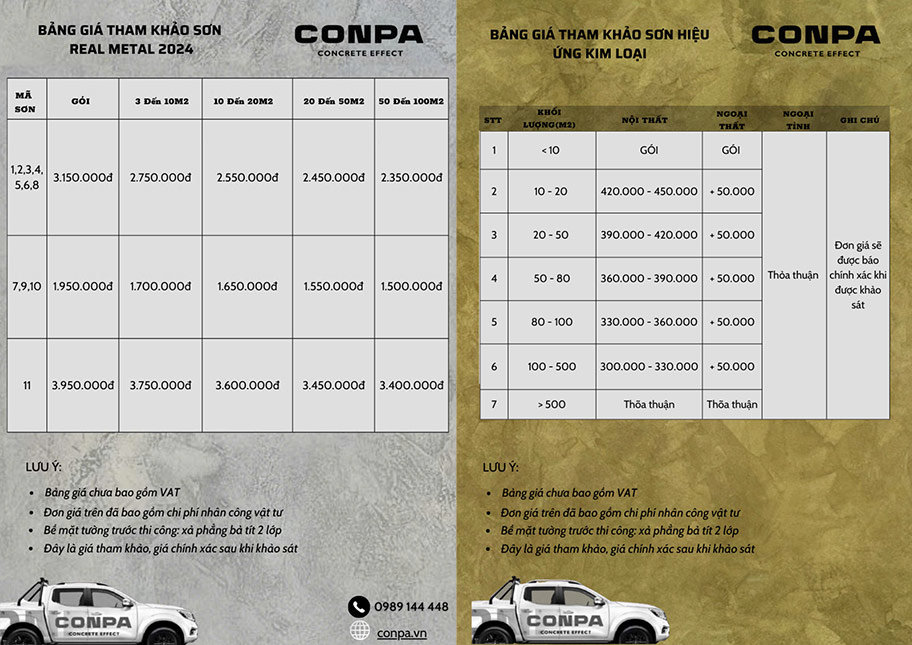 So sánh bảng giá sơn kim loại thật và sơn hiệu ứng kim loại