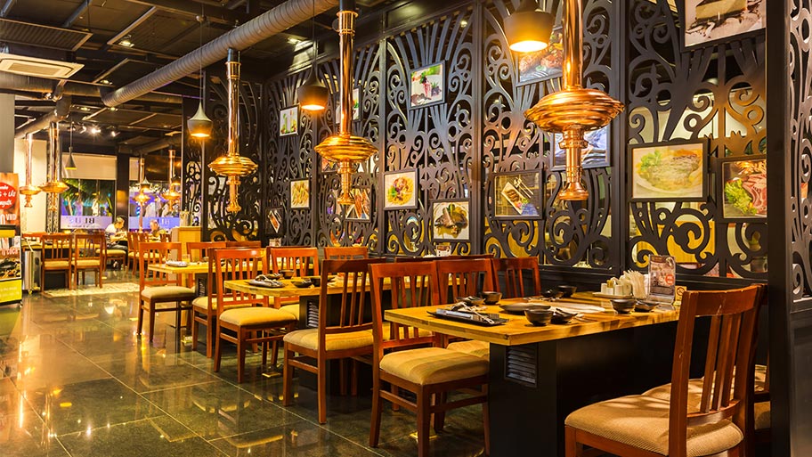 Sử dụng sơn kim loại thật cho nhà hàng