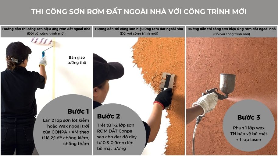 Sơn rơm đất có sử dụng ngoài trời được không? Lưu ý quan trọng Thi công sơn rơm đất ngoài nhà cho công trình mới